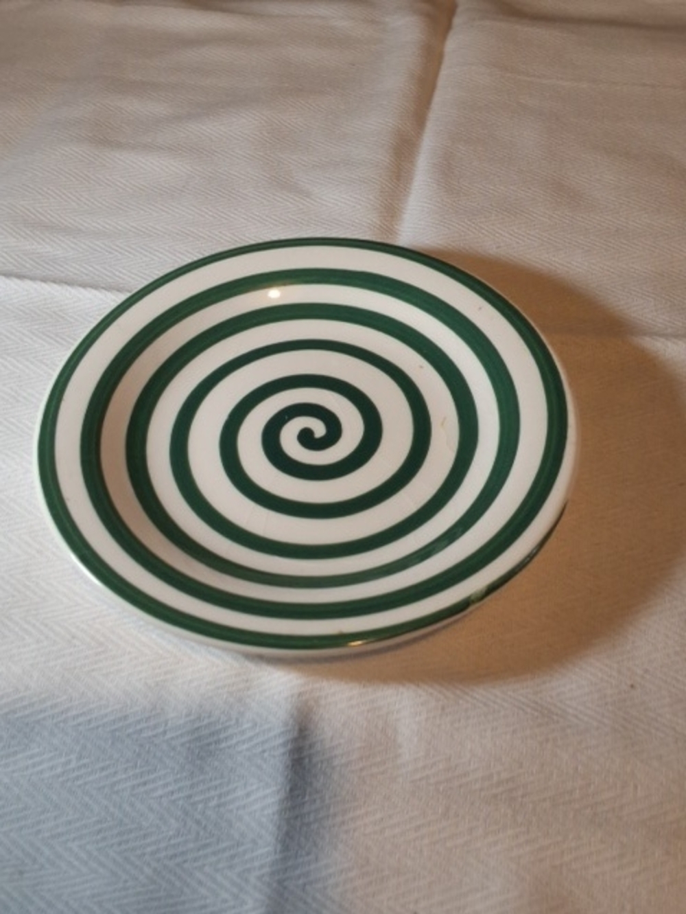 Green Spiral Ceramic Salad/Dessert Plate - Home Dining